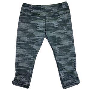 Brooks Running Greenlight Gray Print Running Capri Leggings Women's size L Large